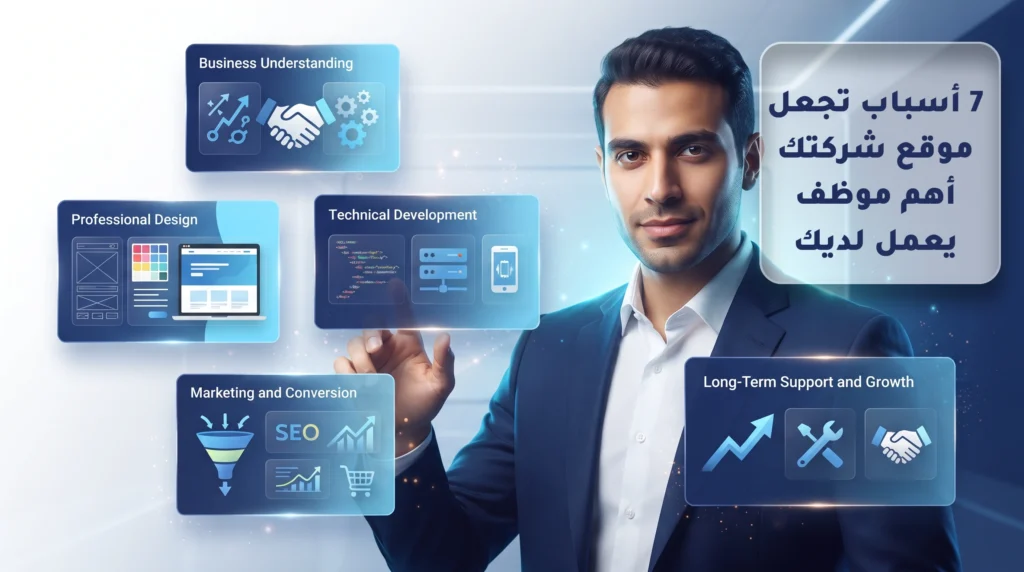 7 أسباب تجعل تصميم موقع شركة لك أهم من موظفين الشركة