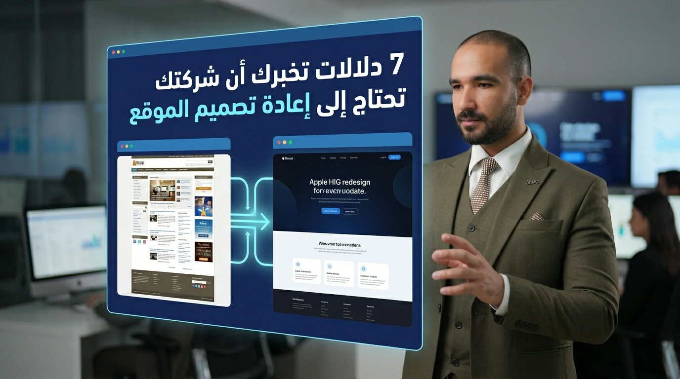 7 دلالات تخبرك أن شركتك تحتاج إلى إعادة تصميم الموقع - مصباح بكري