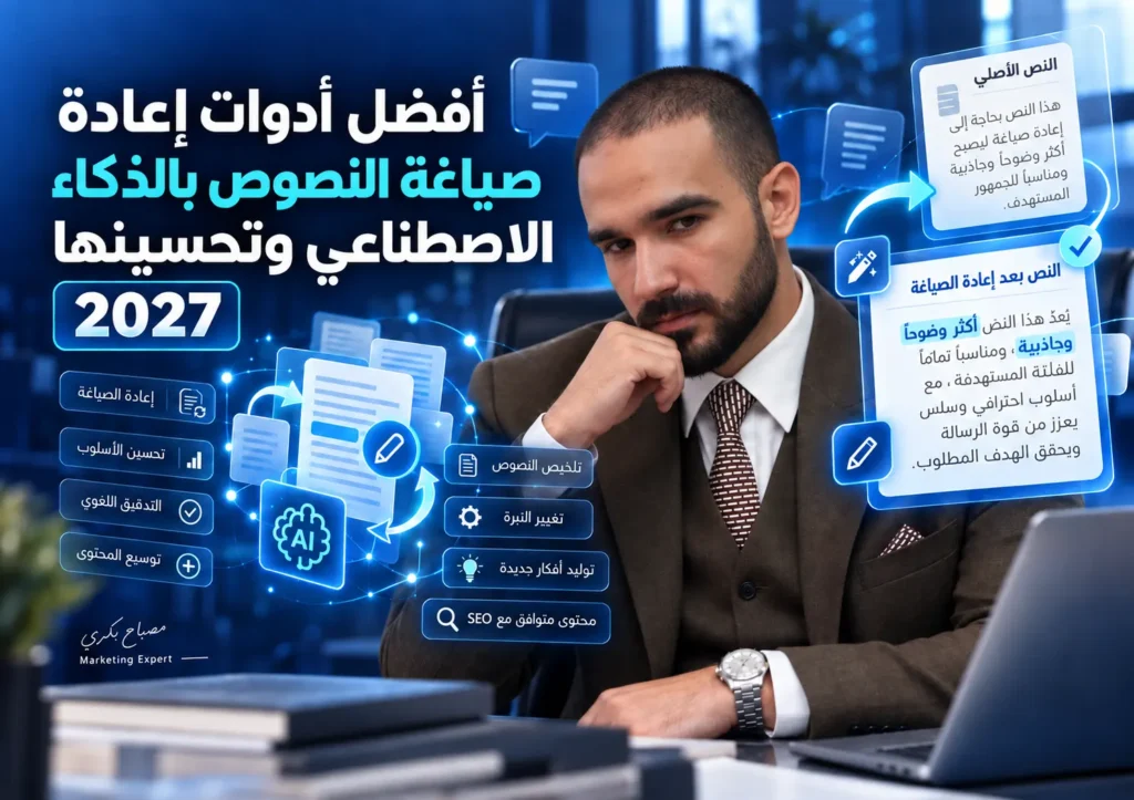 أفضل أدوات إعادة صياغة النصوص بالذكاء الاصطناعي وتحسينها 2027