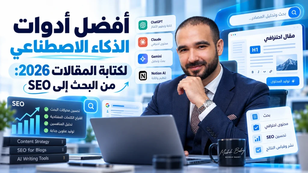 أفضل أدوات الذكاء الاصطناعي لكتابة المقالات 2026