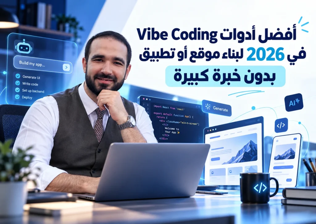 أفضل أدوات Vibe Coding في 2026 لبناء موقع أو تطبيق بدون خبرة كبيرة